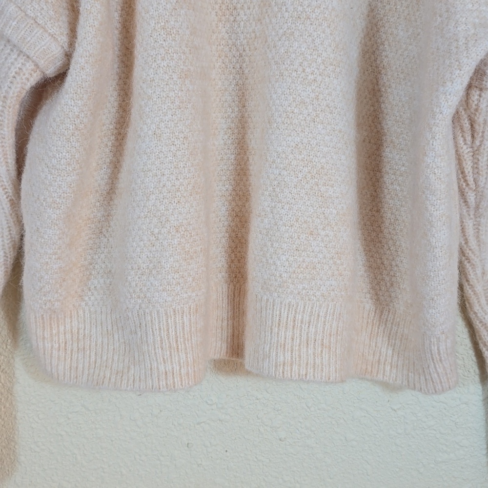 Madewell Cable Havener Pullover Sweater Alpaca-Poly-Wool-Blend Women's Sz.M - Picture 6 of 14